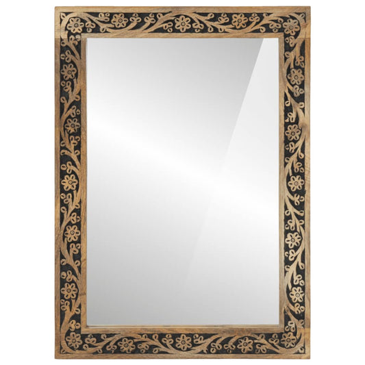 Bathroom Mirror 50X70X2.5 Cm Solid Wood Mango And Glass