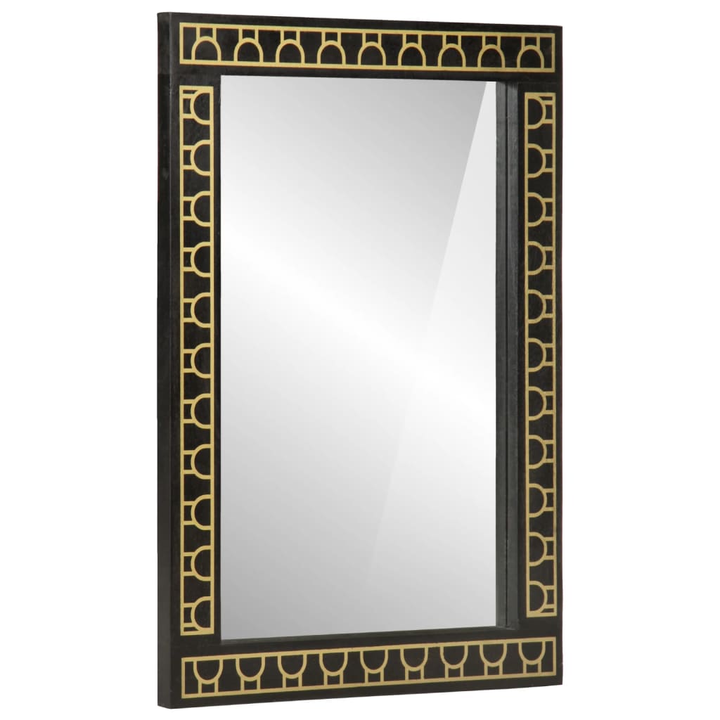 Bathroom Mirror 50X70X2.5 Cm Solid Wood Mango And Glass