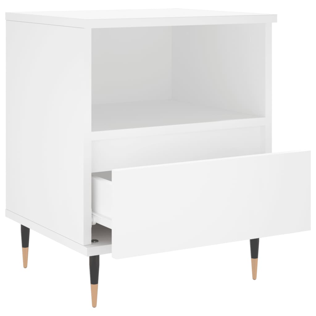 Bedside Cabinet White 40x35x50 cm Engineered Wood