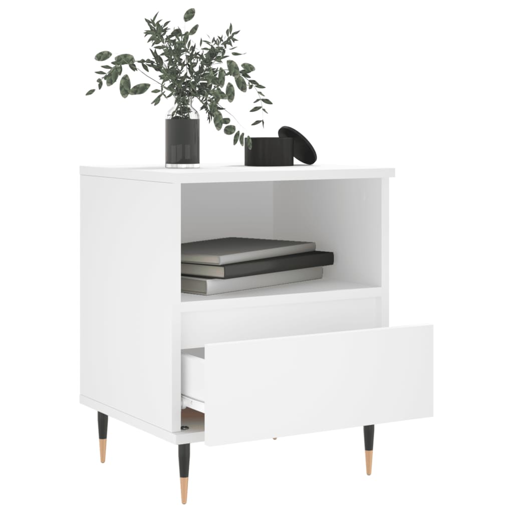 Bedside Cabinets 2 pcs White 40x35x50 cm Engineered Wood