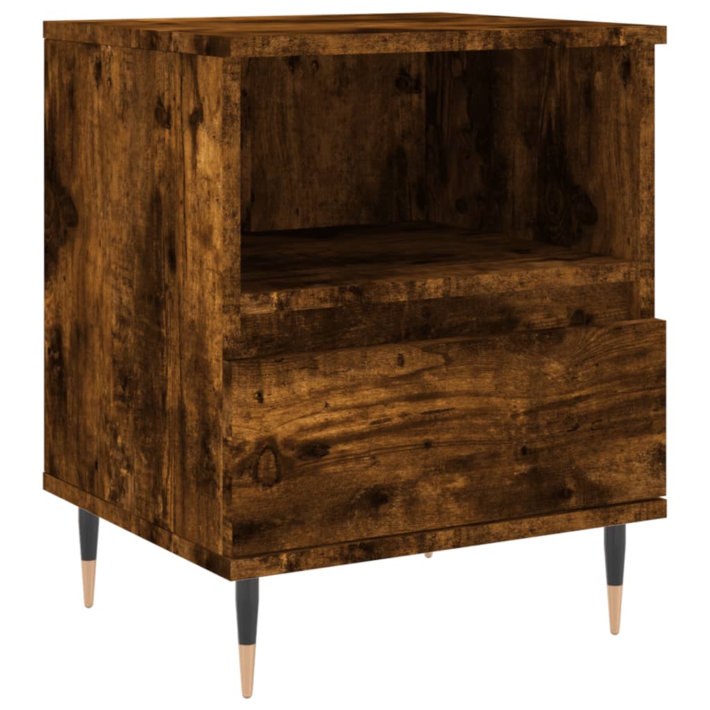 Bedside Cabinet Smoked Oak 40x35x50 cm Engineered Wood
