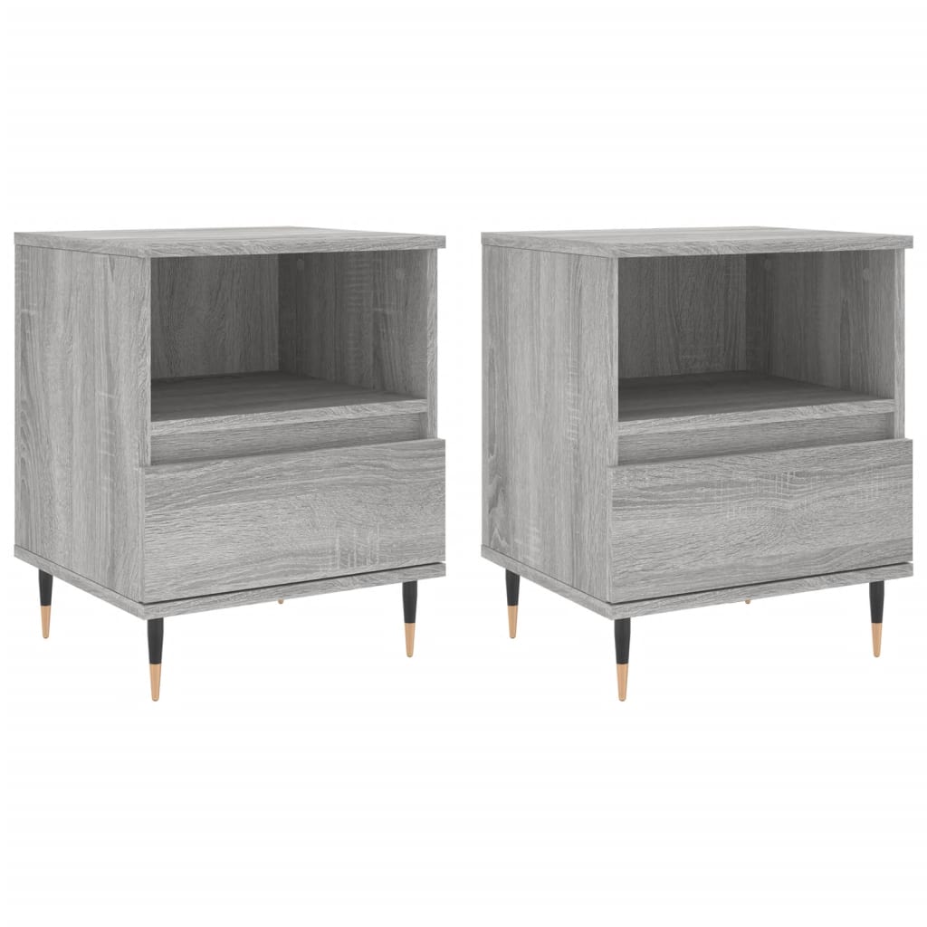 Bedside Cabinets 2 pcs Grey Sonoma 40x35x50 cm Engineered Wood
