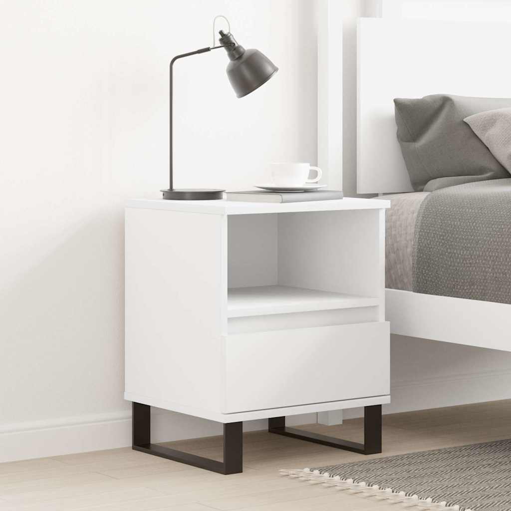 Bedside Cabinet White 40x35x50 cm Engineered Wood