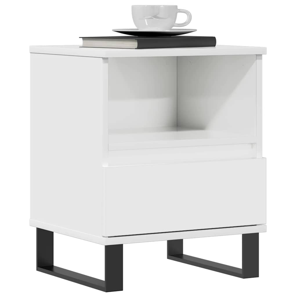 Bedside Cabinet High Gloss White 40x35x50 cm Engineered Wood