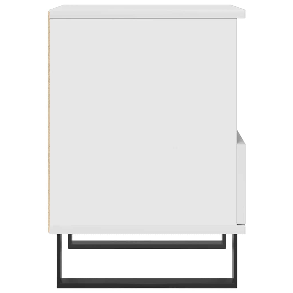 Bedside Cabinet High Gloss White 40x35x50 cm Engineered Wood