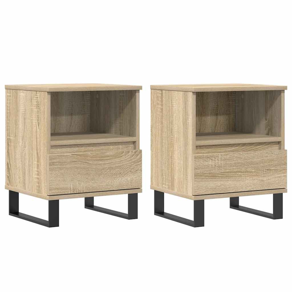 Bedside Cabinets 2 pcs Sonoma Oak 40x35x50 cm Engineered Wood
