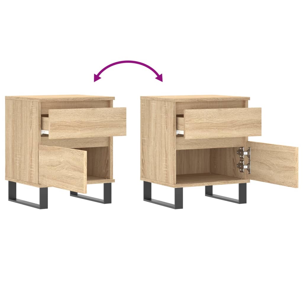Bedside Cabinets 2 pcs Sonoma Oak 40x35x50 cm Engineered Wood