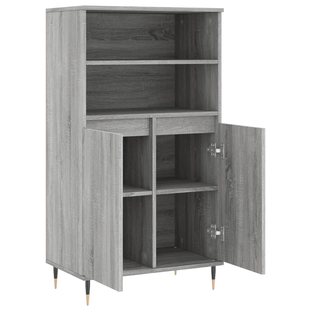 Highboard Grey Sonoma 60x36x110 cm Engineered Wood