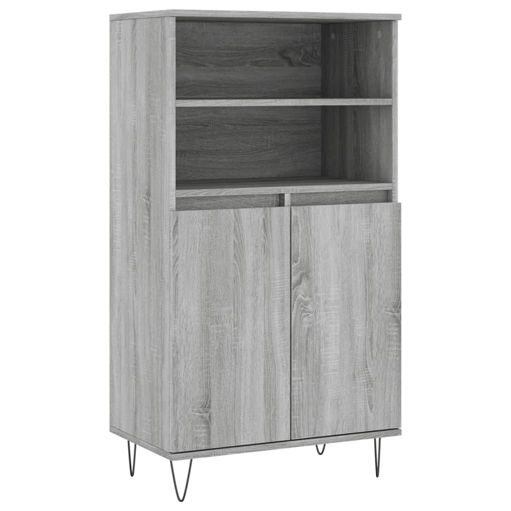 Highboard Grey Sonoma 60x36x110 cm Engineered Wood