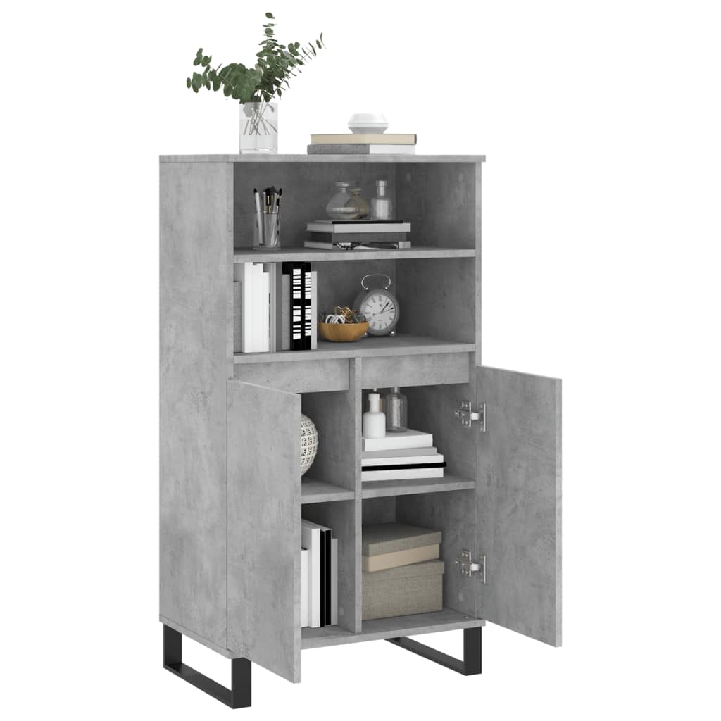 Highboard Concrete Grey 60x36x110 cm Engineered Wood