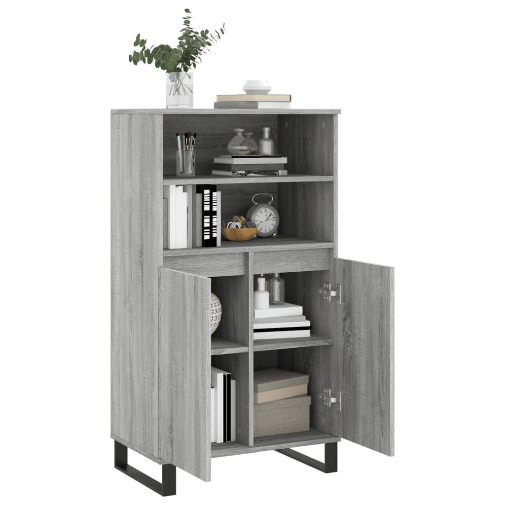 Highboard Grey Sonoma 60x36x110 cm Engineered Wood