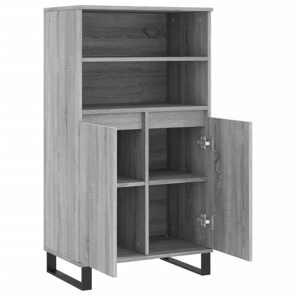 Highboard Grey Sonoma 60x36x110 cm Engineered Wood