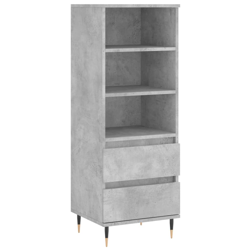 Highboard Concrete Grey 40x36x110 cm Engineered Wood