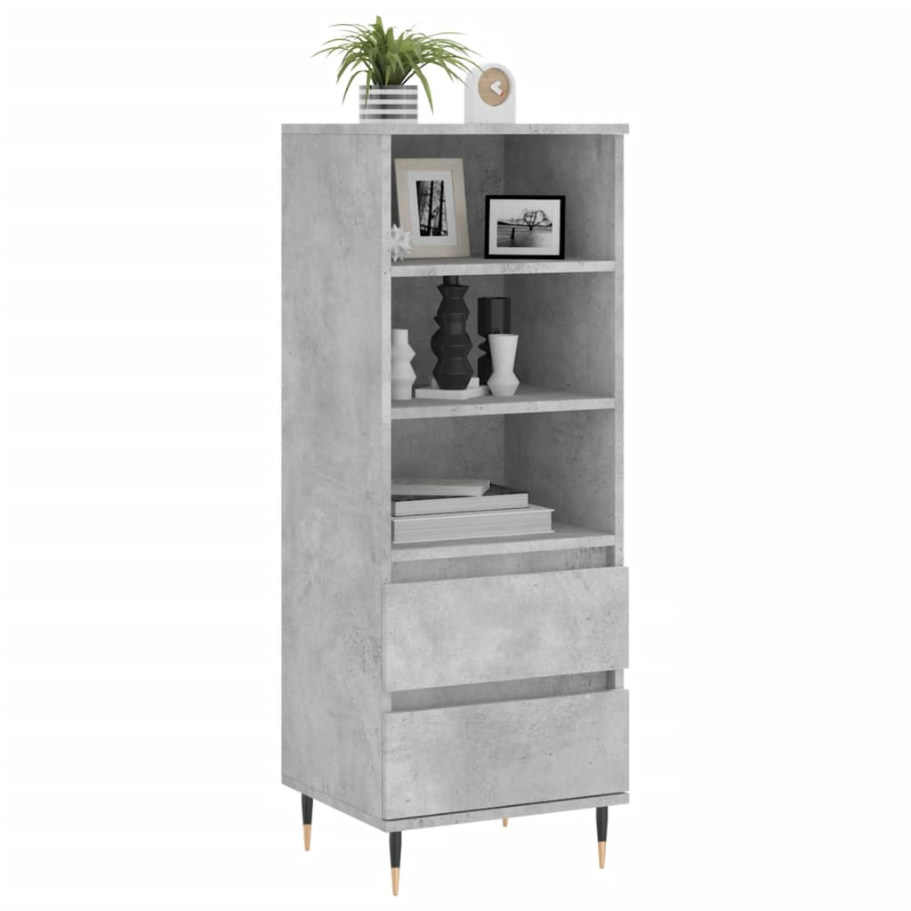 Highboard Concrete Grey 40x36x110 cm Engineered Wood