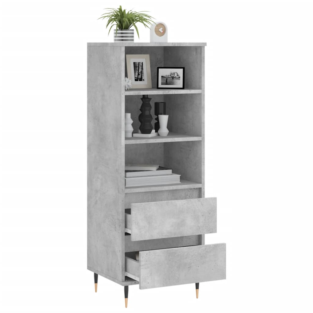 Highboard Concrete Grey 40x36x110 cm Engineered Wood