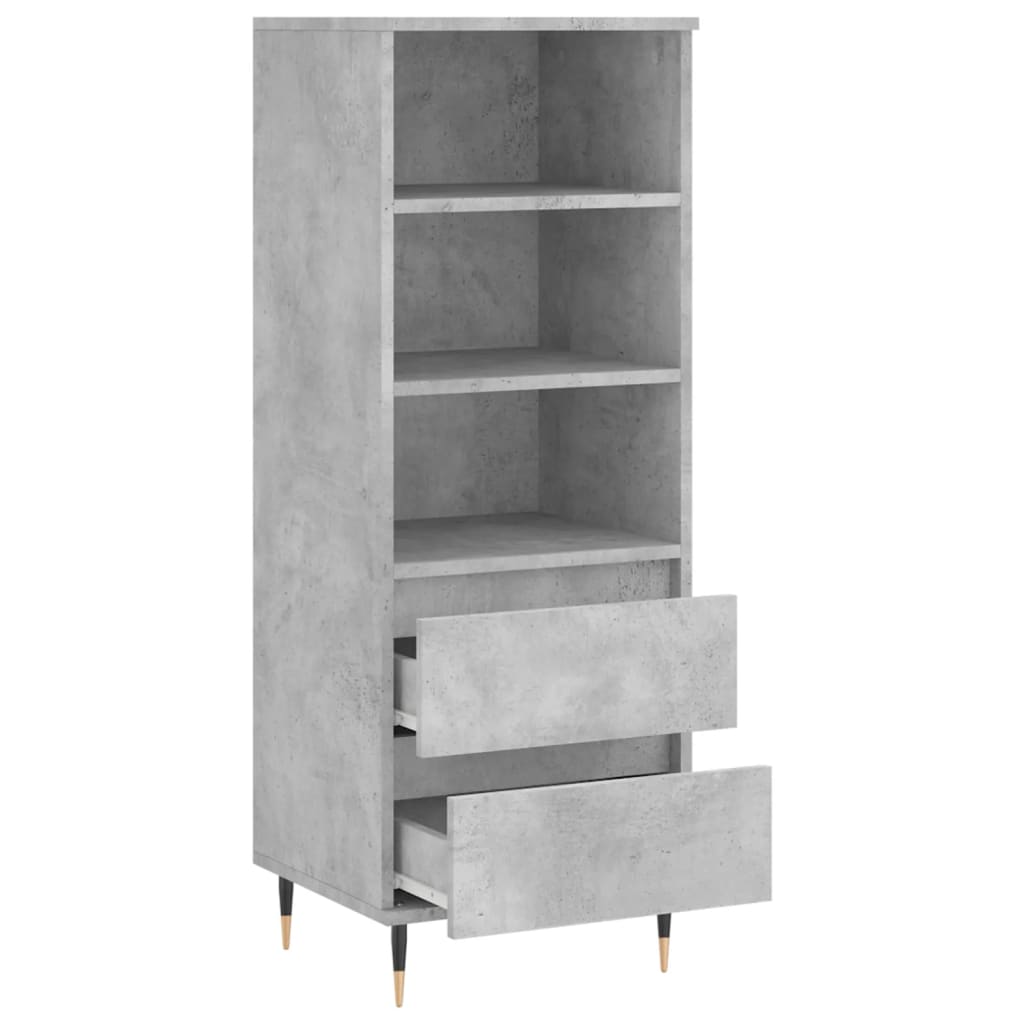 Highboard Concrete Grey 40x36x110 cm Engineered Wood