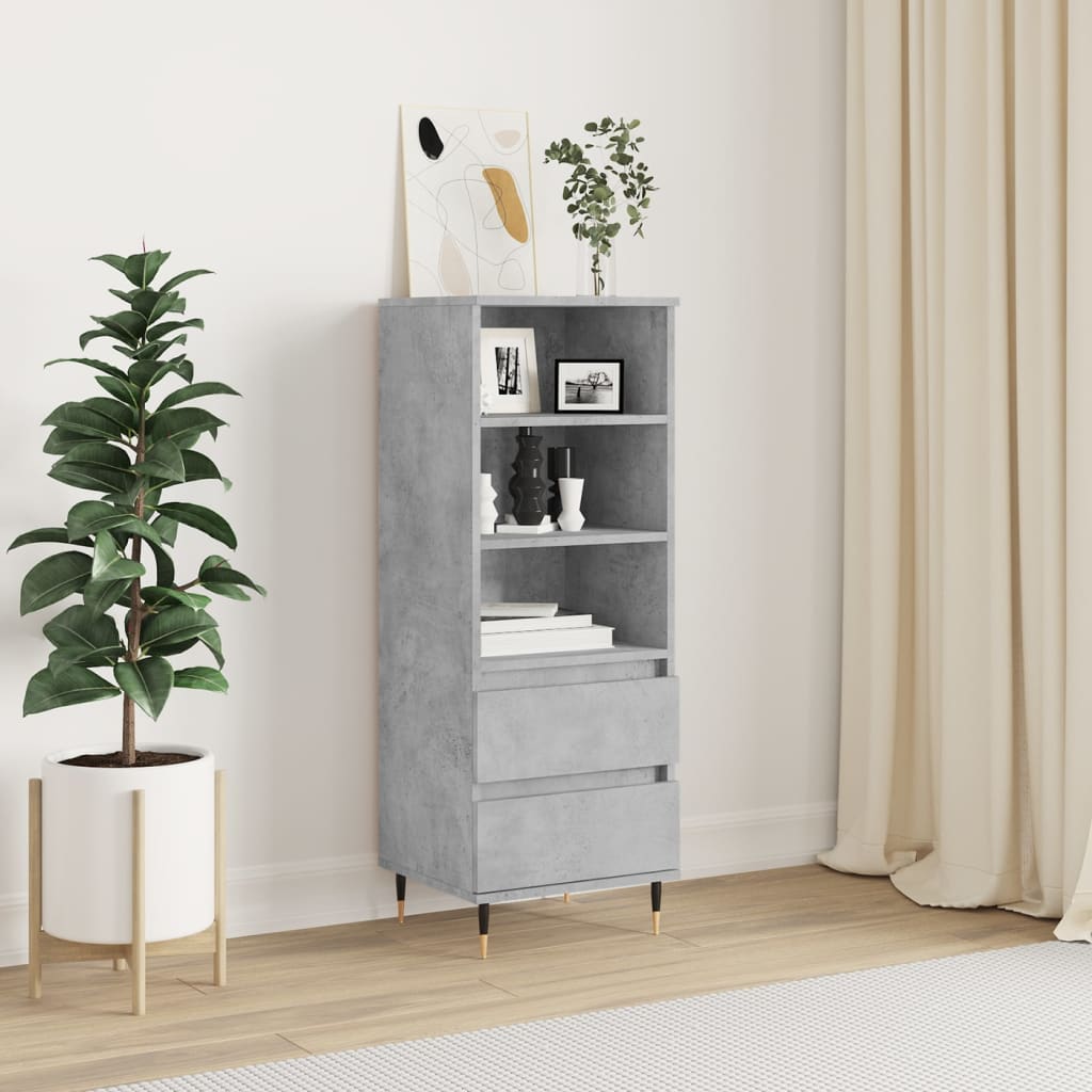 Highboard Concrete Grey 40x36x110 cm Engineered Wood