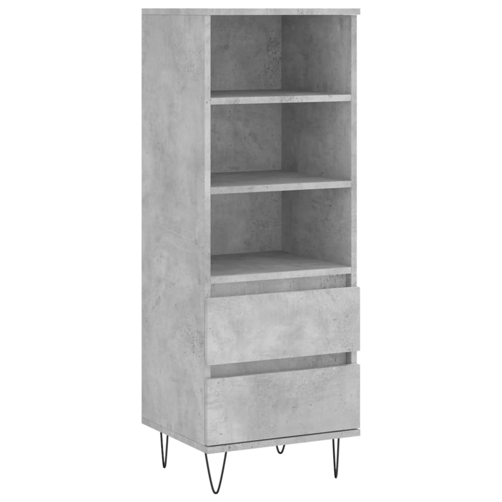 Highboard Concrete Grey 40x36x110 cm Engineered Wood