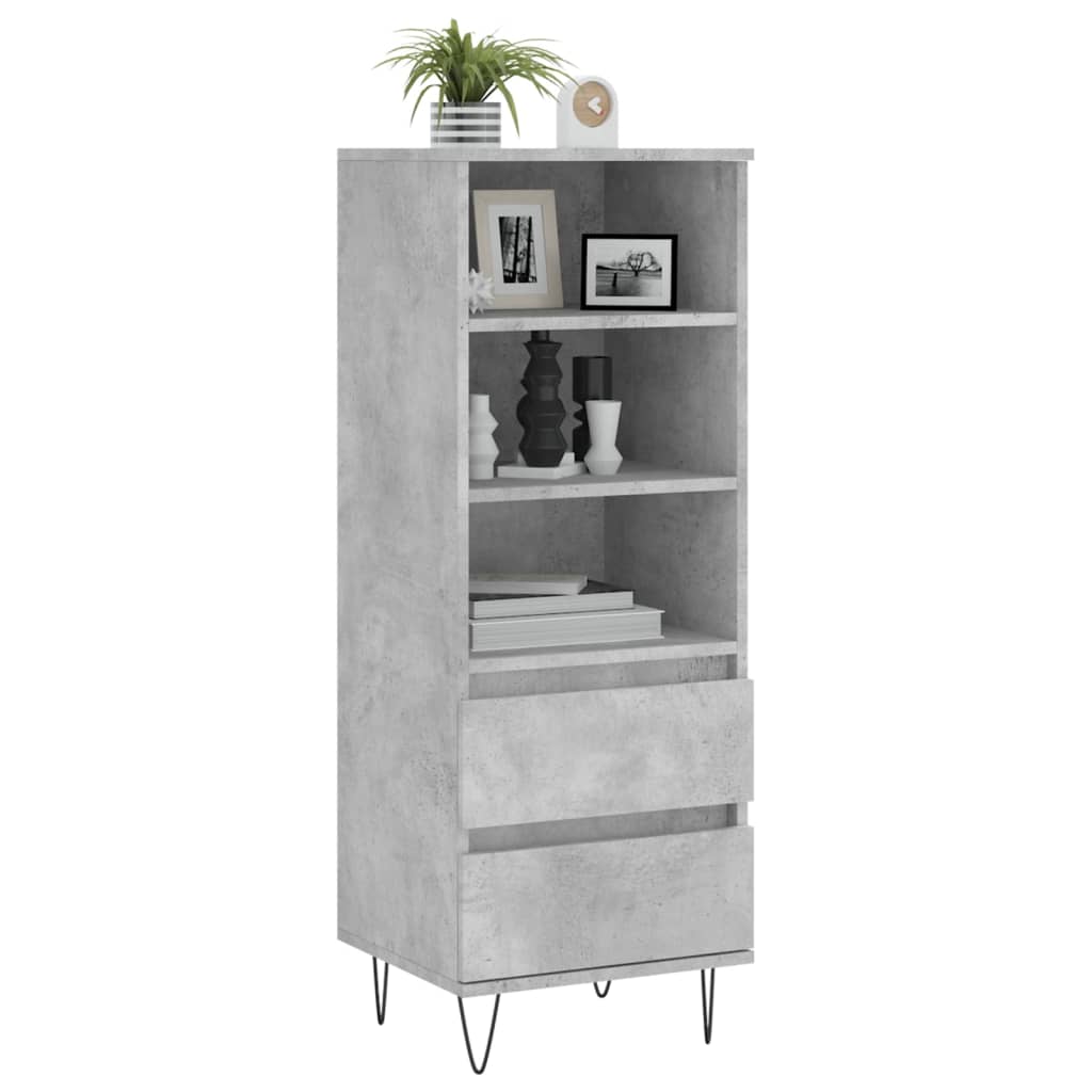 Highboard Concrete Grey 40x36x110 cm Engineered Wood