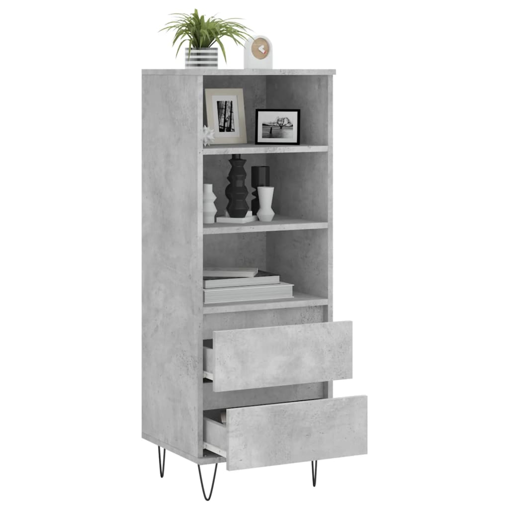 Highboard Concrete Grey 40x36x110 cm Engineered Wood