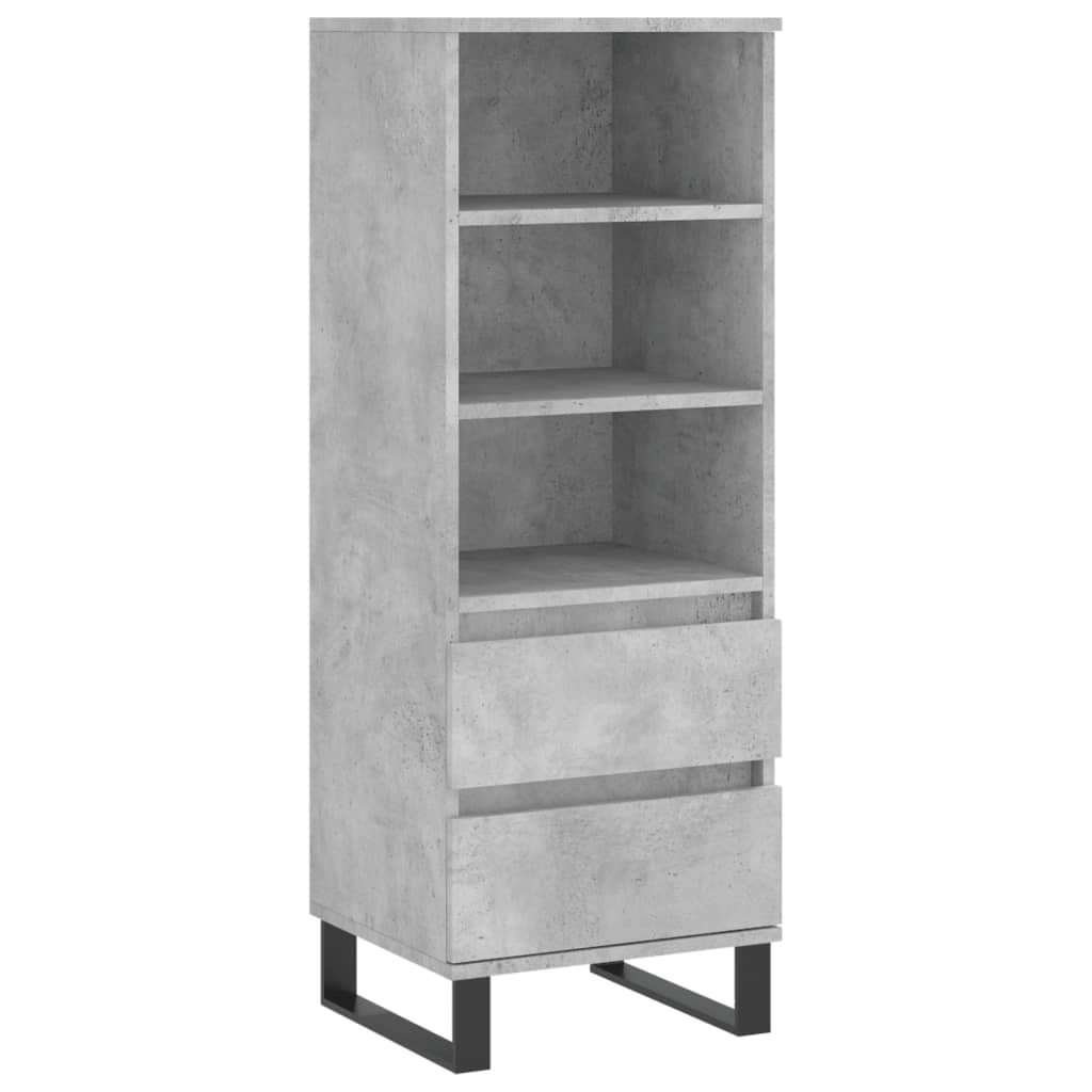 Highboard Concrete Grey 40x36x110 cm Engineered Wood