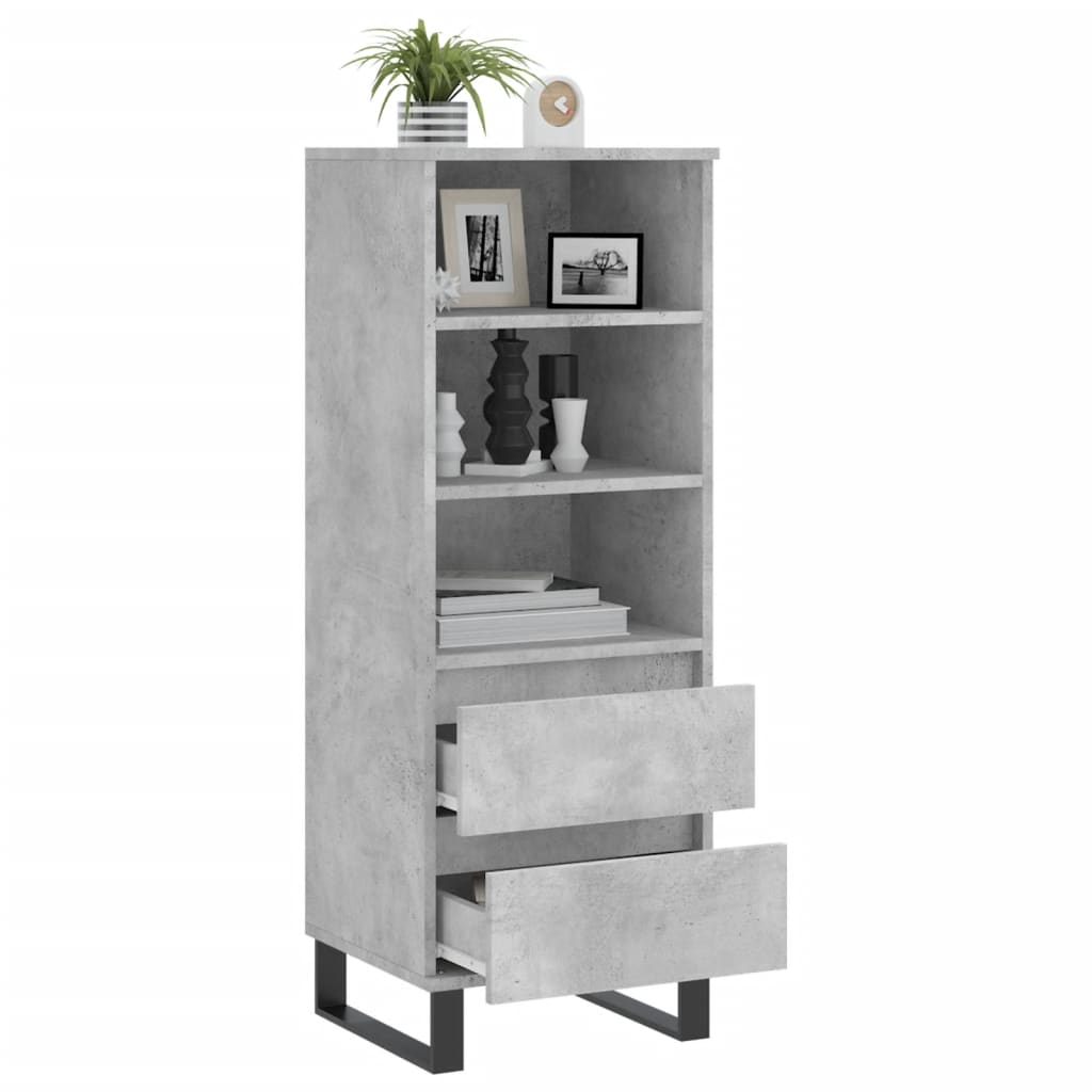 Highboard Concrete Grey 40x36x110 cm Engineered Wood