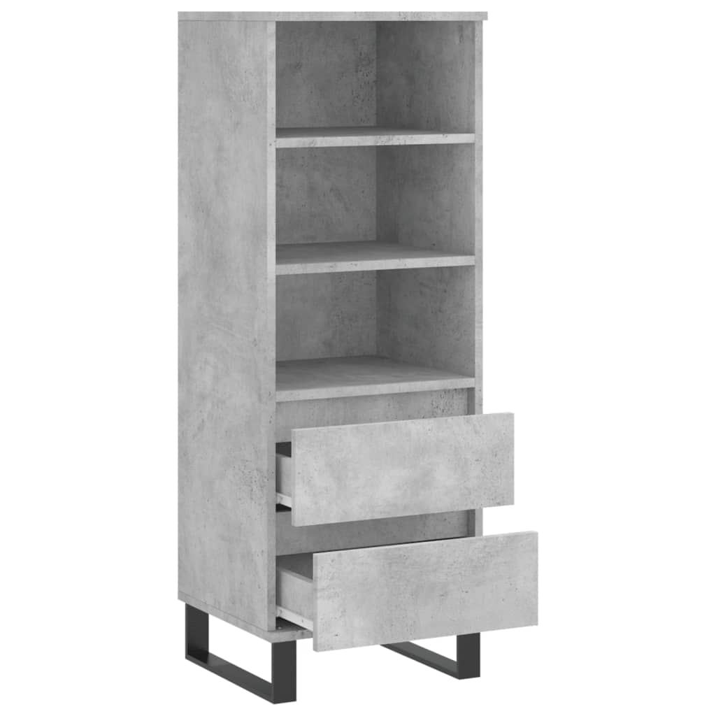 Highboard Concrete Grey 40x36x110 cm Engineered Wood