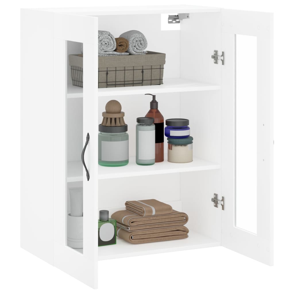 Wall Mounted Cabinet White 69.5x34x90 cm Engineered Wood