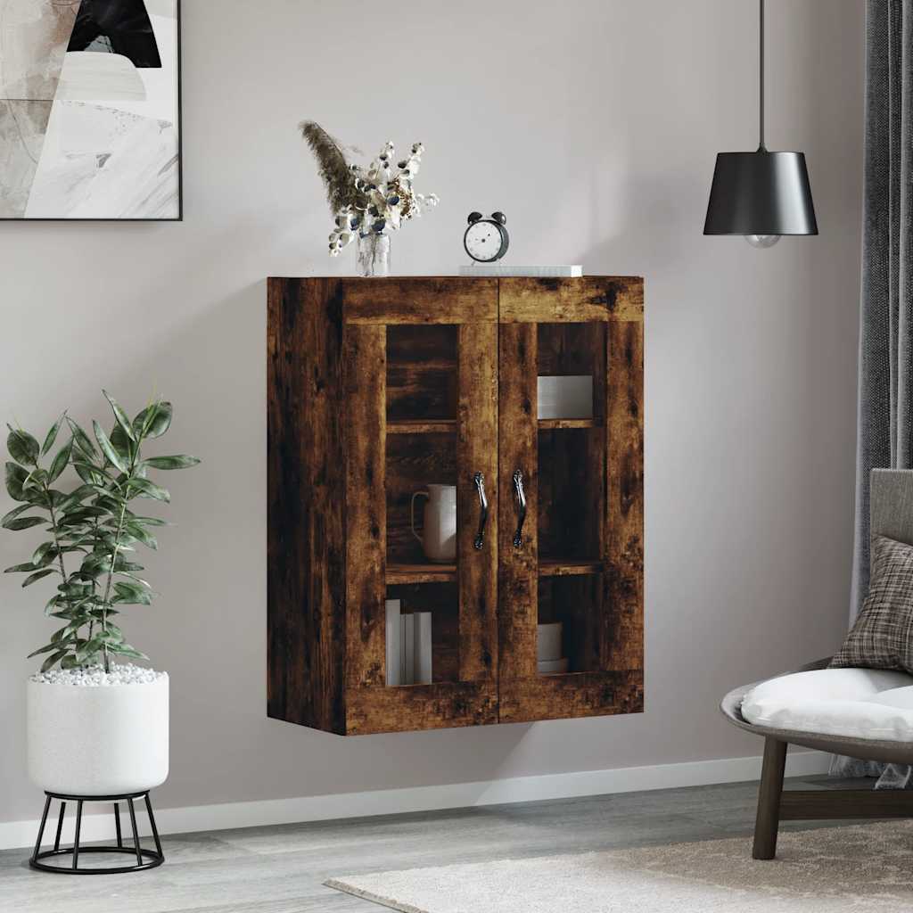 Wall Mounted Cabinet Smoked Oak 69.5x34x90 cm Engineered Wood