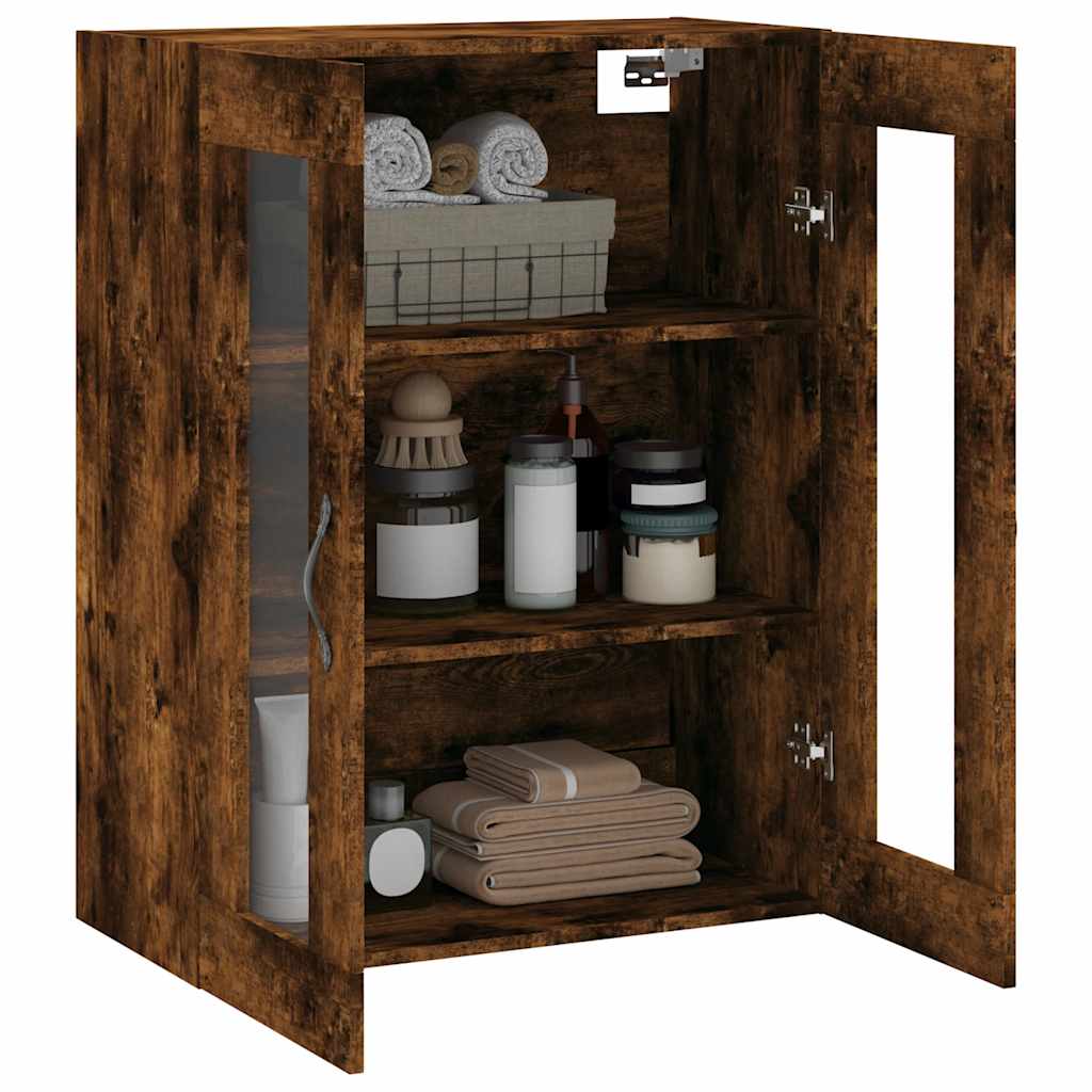Wall Mounted Cabinet Smoked Oak 69.5x34x90 cm Engineered Wood