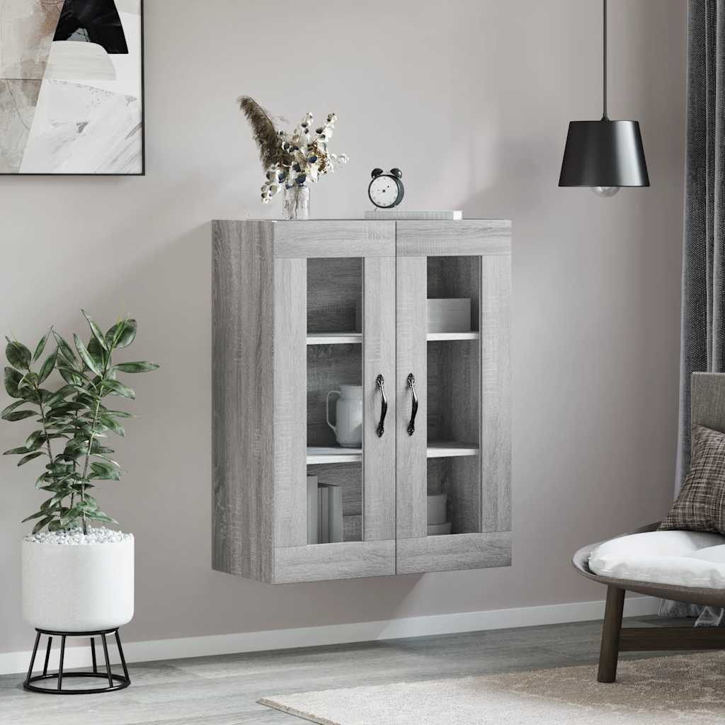 Wall Mounted Cabinet Grey Sonoma 69.5x34x90 cm Engineered Wood