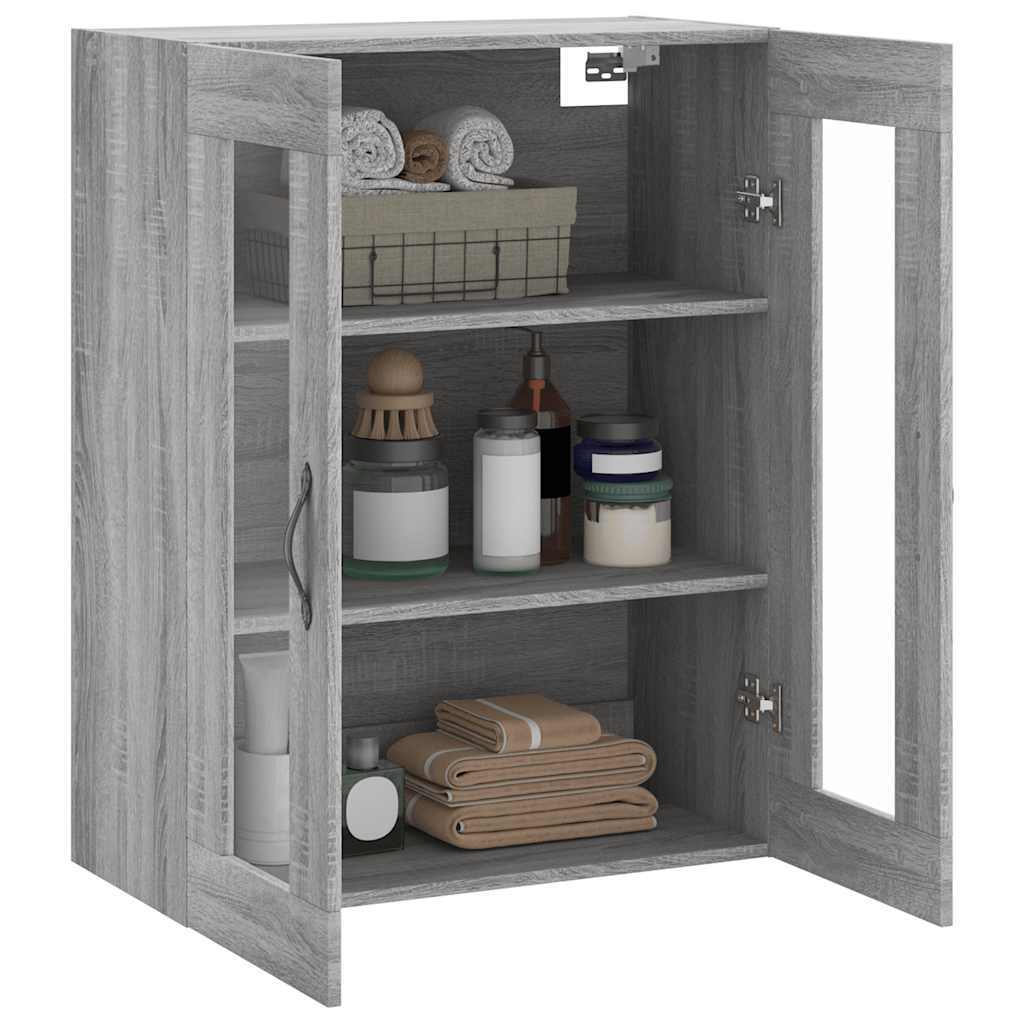 Wall Mounted Cabinet Grey Sonoma 69.5x34x90 cm Engineered Wood