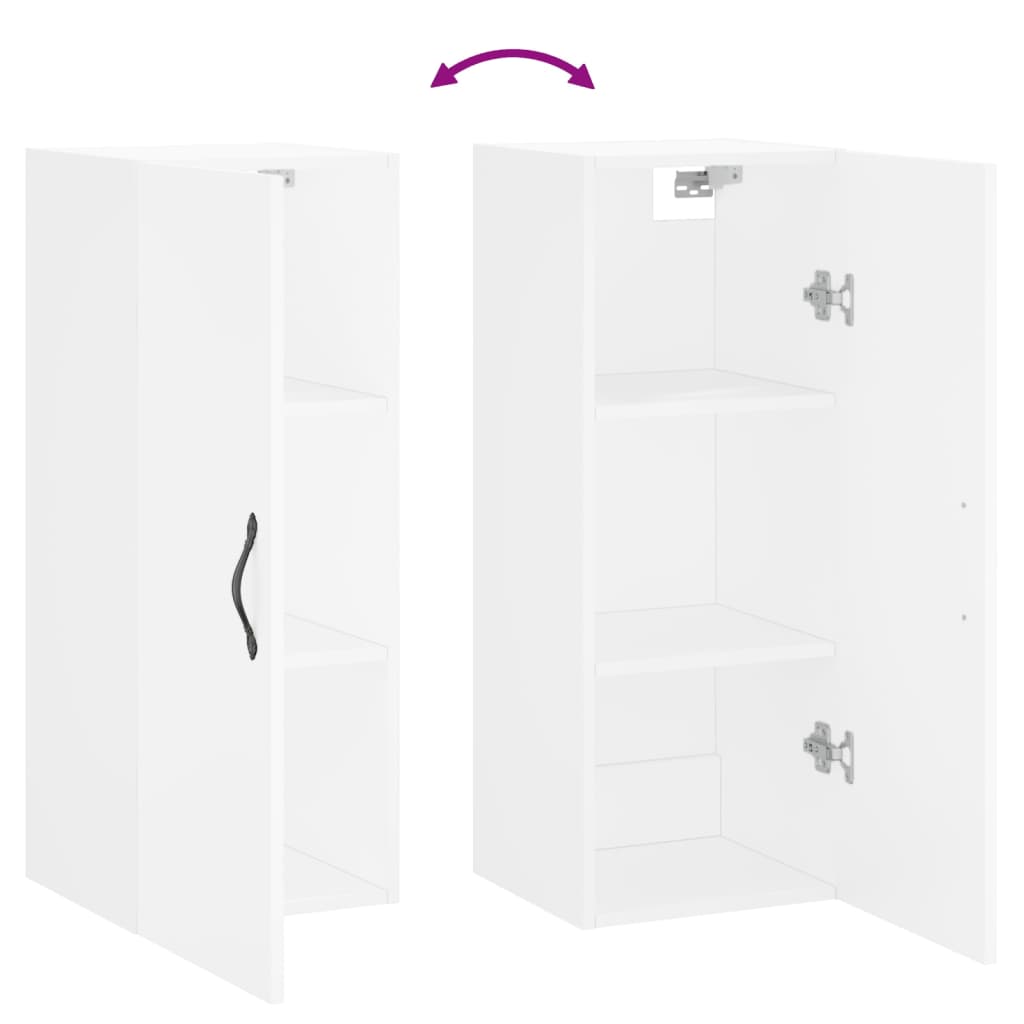 Wall Mounted Cabinet White 34.5x34x90 cm Engineered Wood
