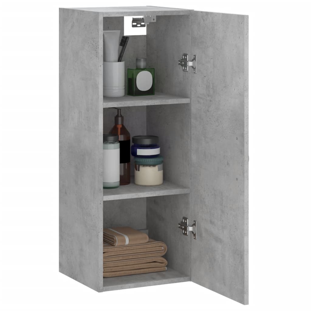 Wall Mounted Cabinet Concrete Grey 34.5x34x90 cm Engineered Wood