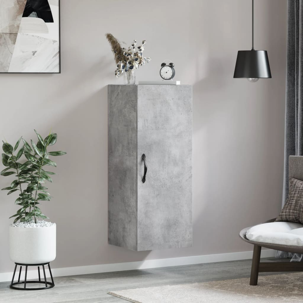 Wall Mounted Cabinet Concrete Grey 34.5x34x90 cm Engineered Wood