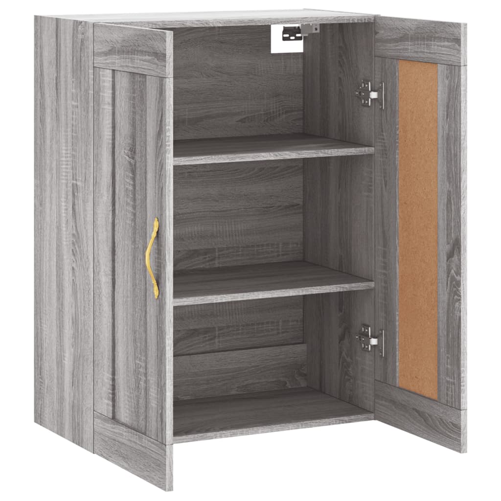 Wall Mounted Cabinet Grey Sonoma 69.5x34x90 cm Engineered Wood
