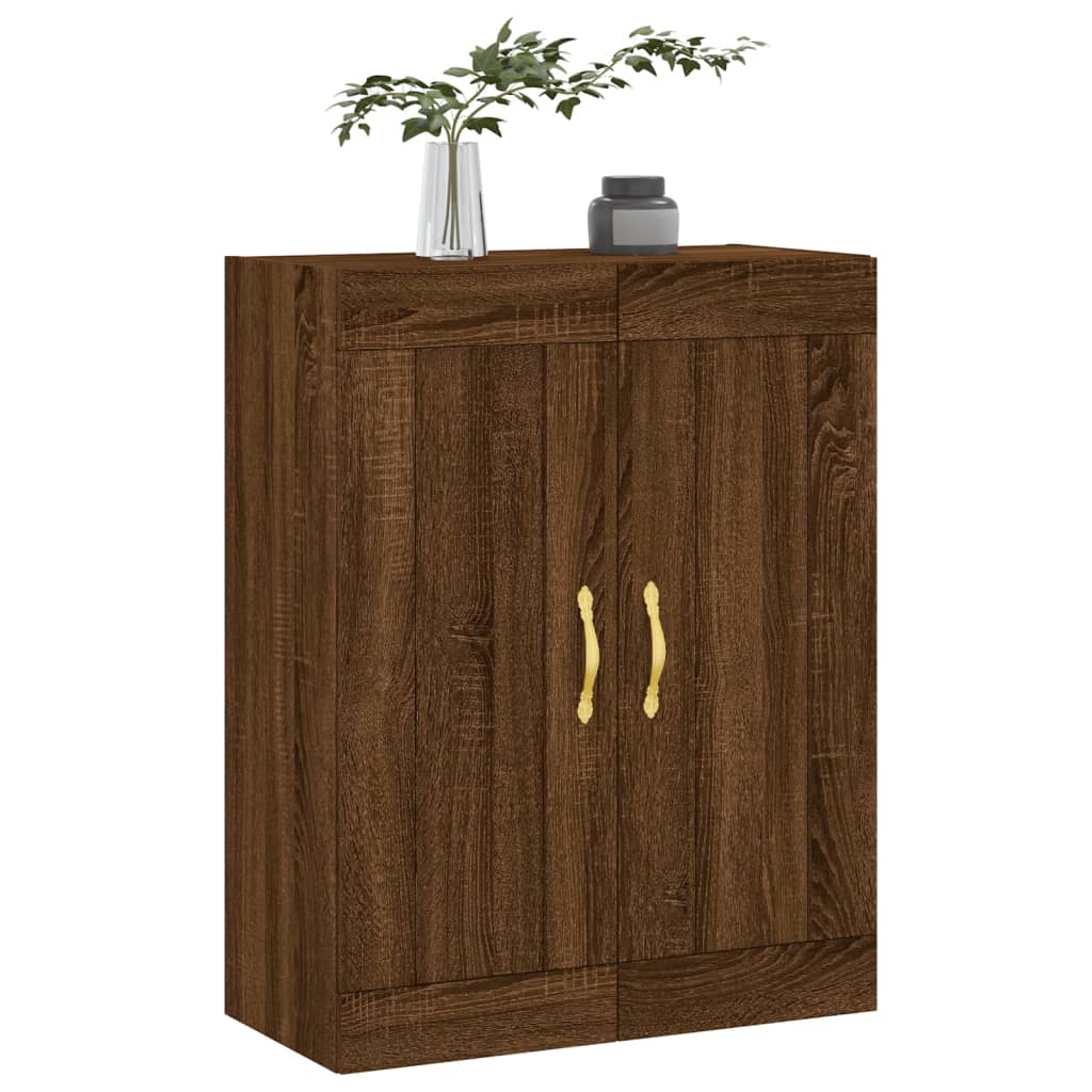 Wall Mounted Cabinet Brown Oak 69.5x34x90 cm Engineered Wood