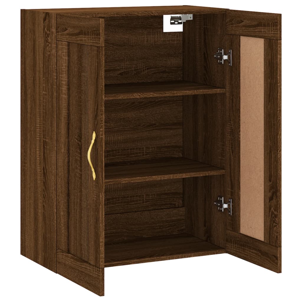 Wall Mounted Cabinet Brown Oak 69.5x34x90 cm Engineered Wood