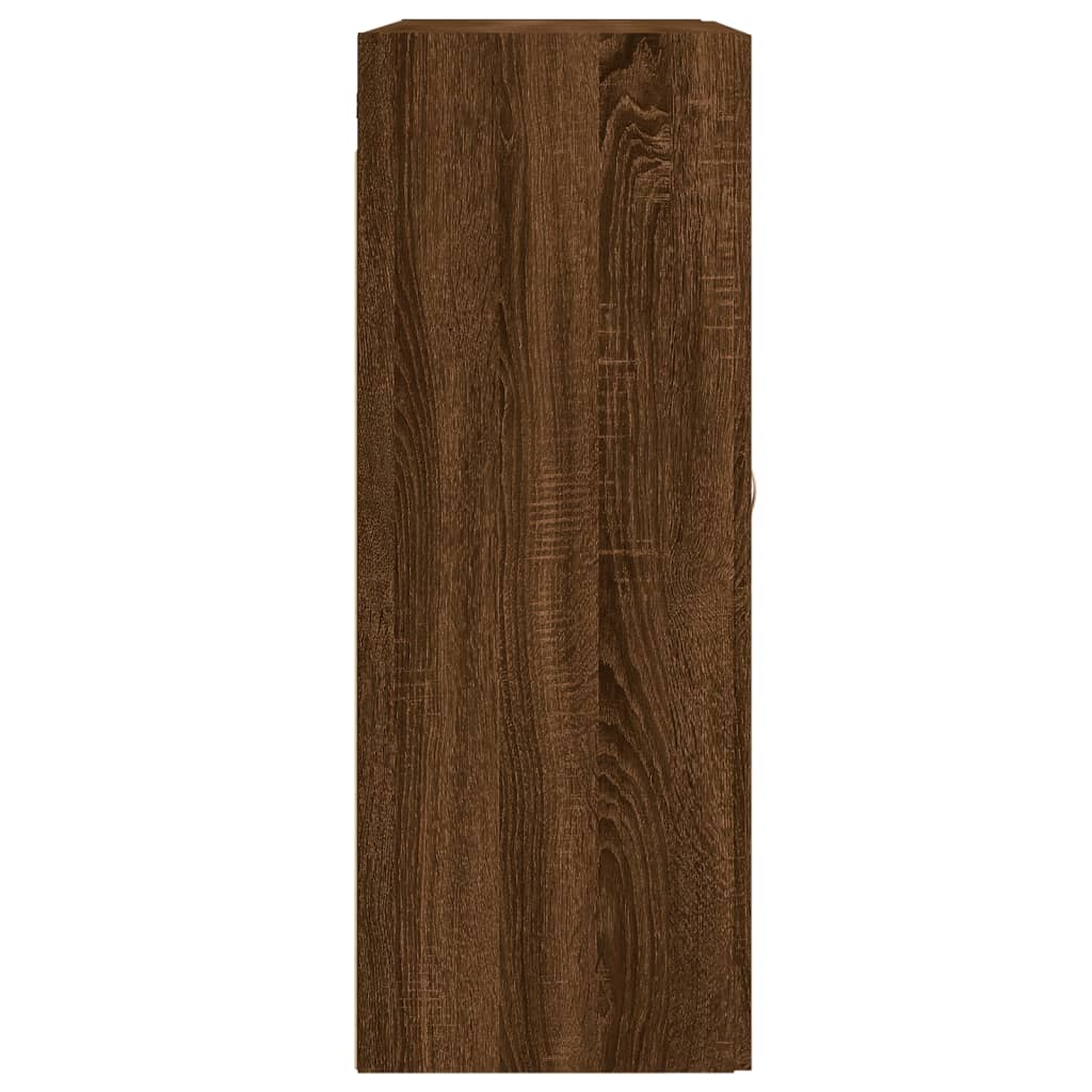 Wall Mounted Cabinet Brown Oak 69.5x34x90 cm Engineered Wood