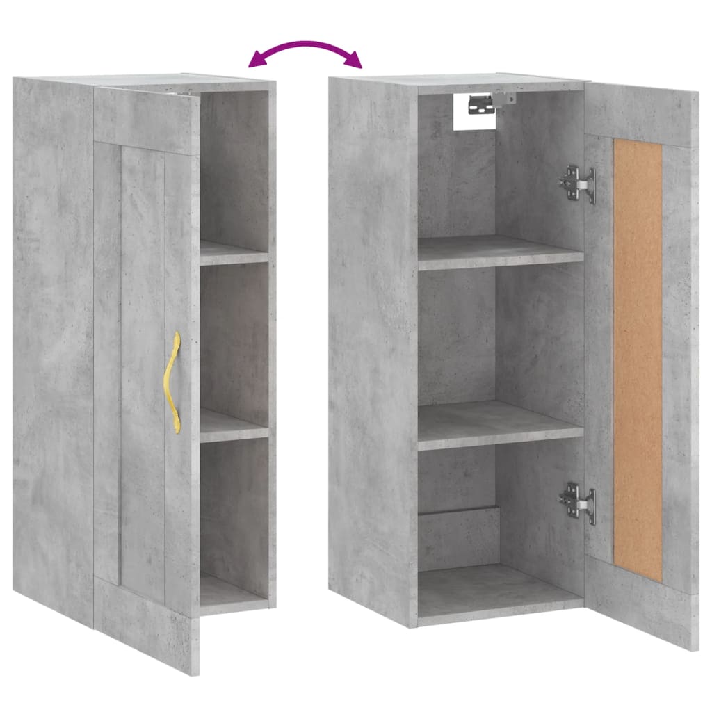 Wall Mounted Cabinet Concrete Grey 34.5x34x90 cm Engineered Wood