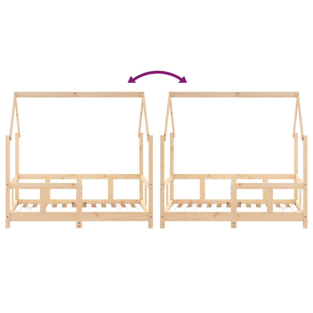 Kids Bed Frame 70x140 cm Solid Wood Pine