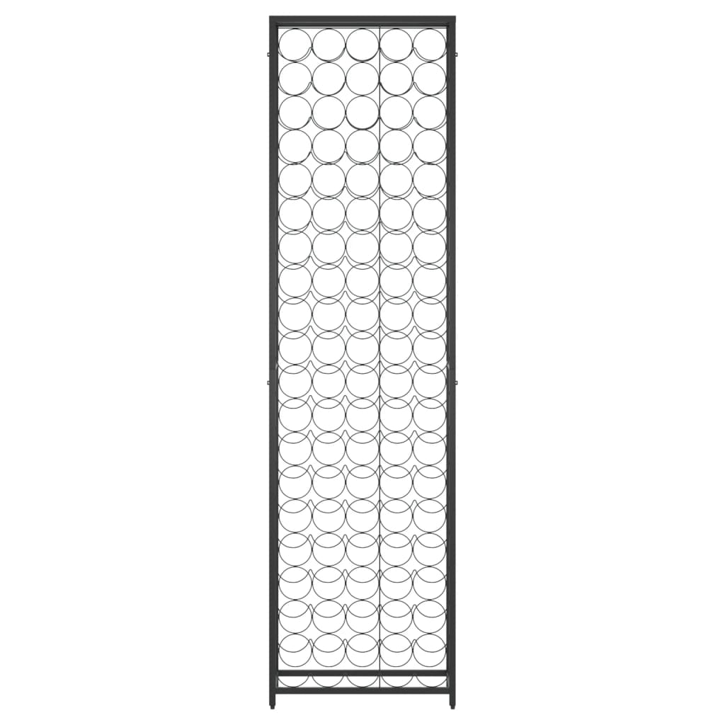 Wine Rack for 95 Bottles Black 54x18x200 cm Wrought Iron