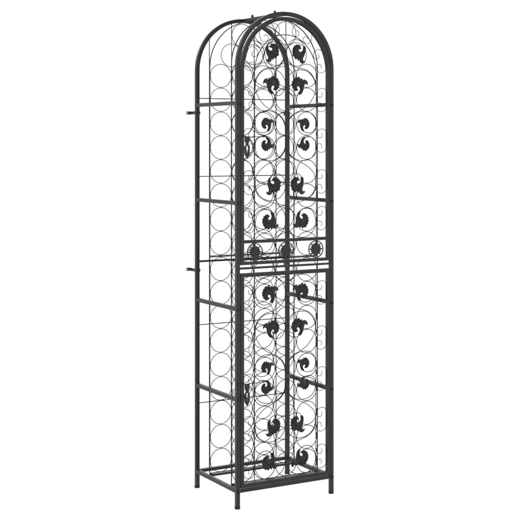 Wine Rack for 73 Bottles Black 45x36x200 cm Wrought Iron