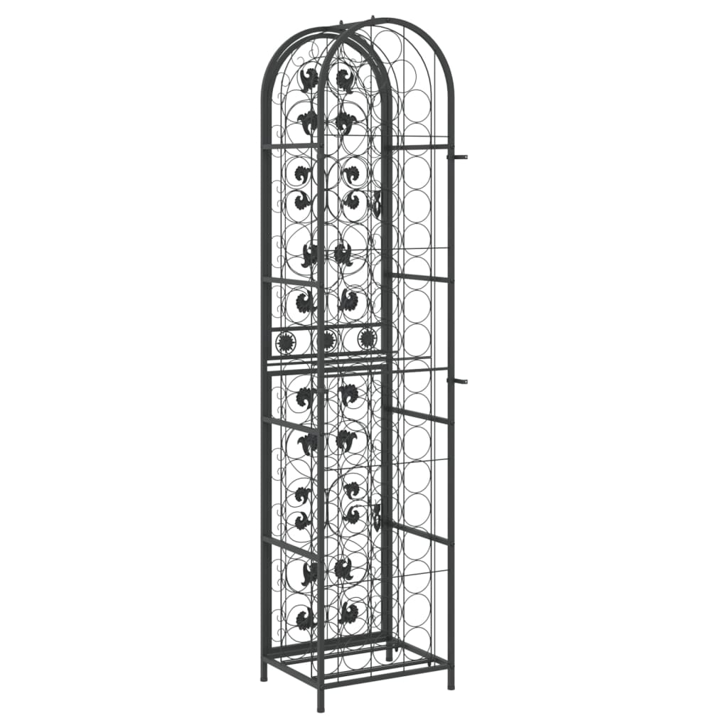 Wine Rack for 73 Bottles Black 45x36x200 cm Wrought Iron