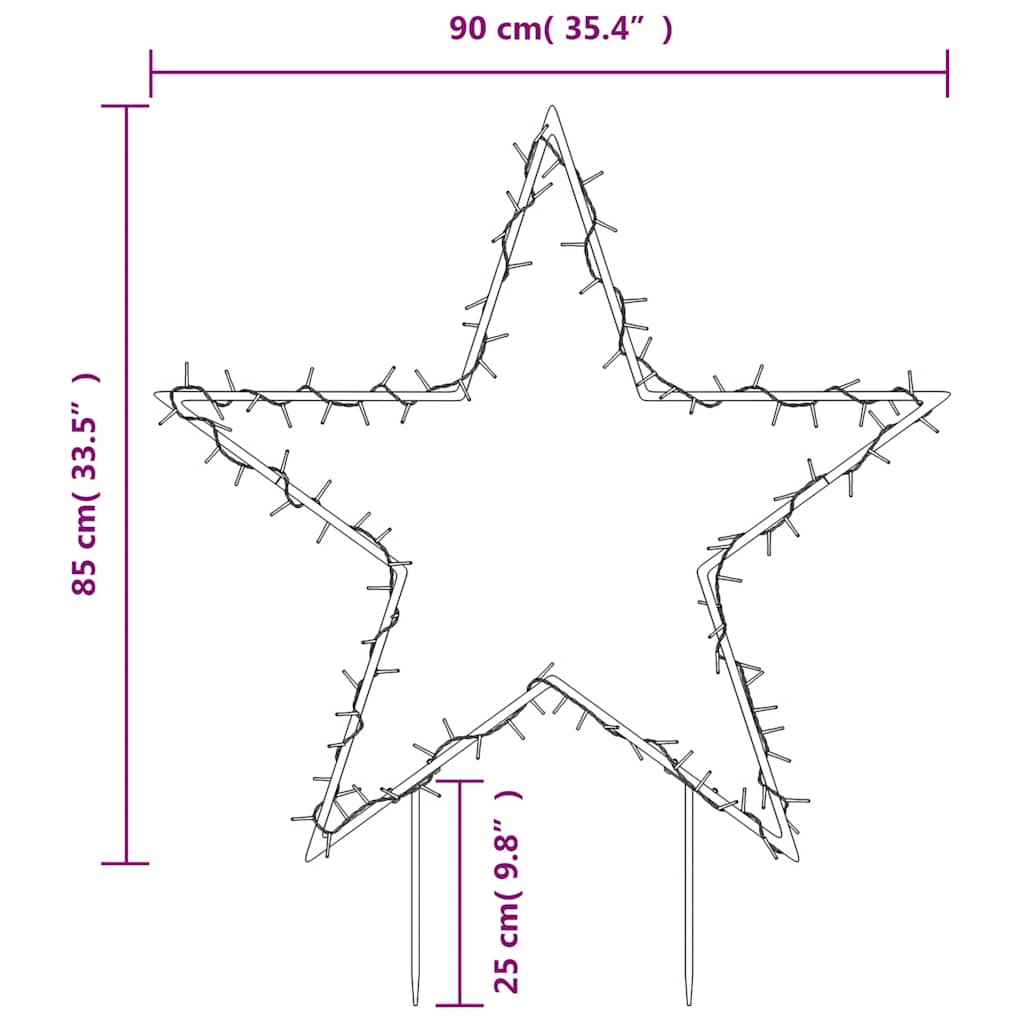 Christmas Light Decoration with Spikes Star 115 LEDs 85 cm