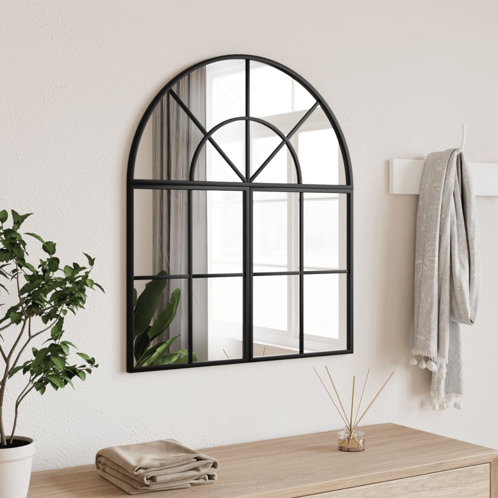 Wall Mirror Black Arch Iron