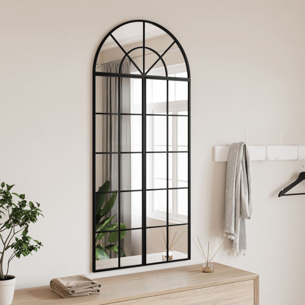 Wall Mirror Black Arch Iron