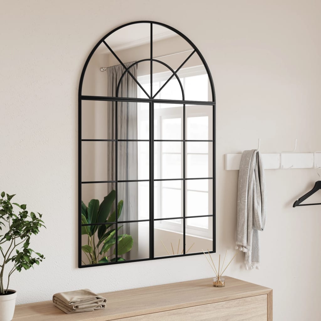 Wall Mirror Black Arch Iron