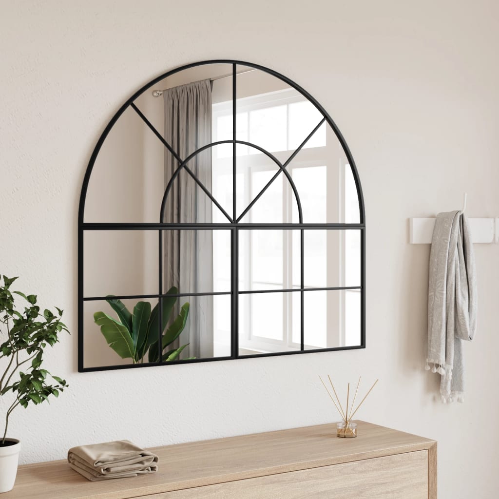 Wall Mirror Black Arch Iron