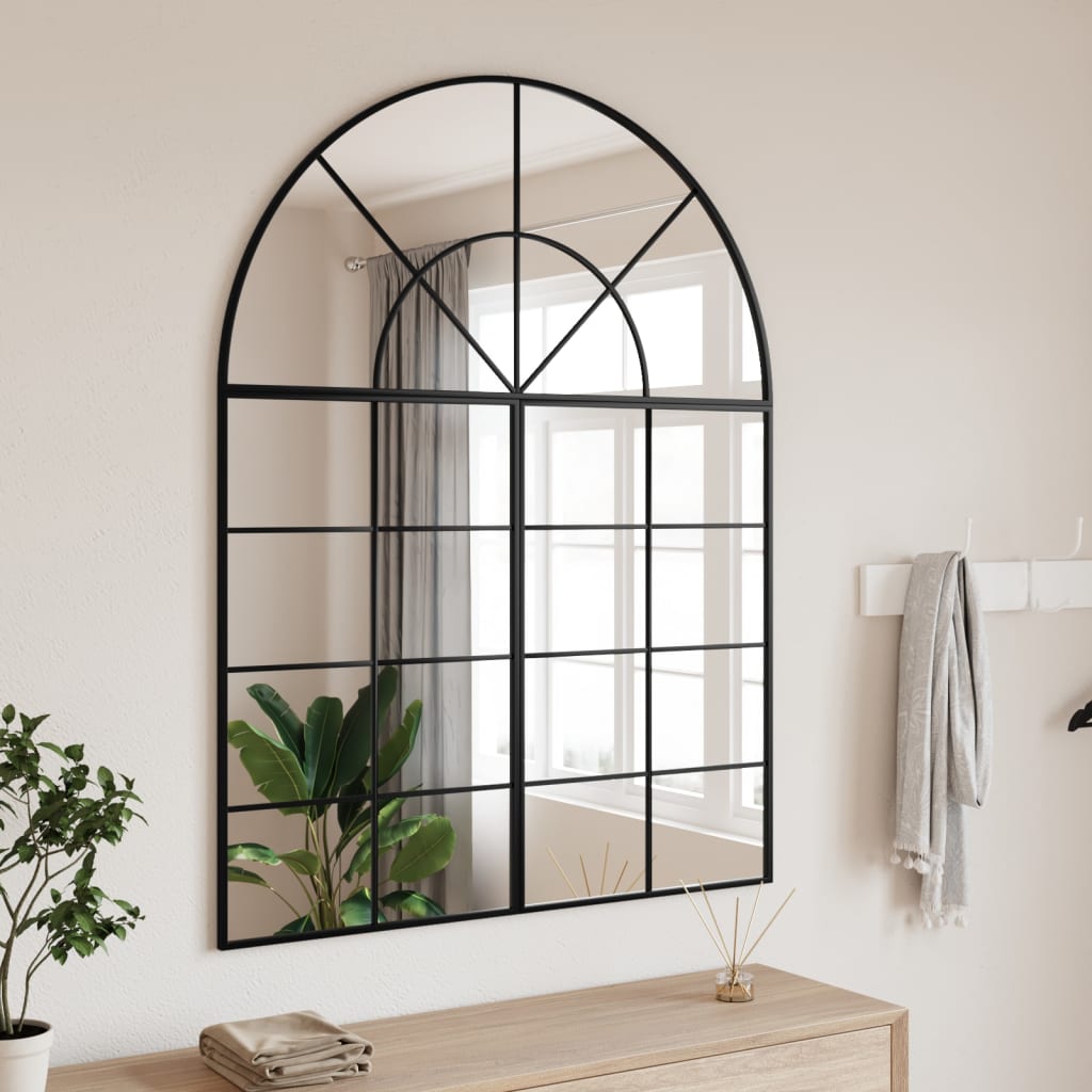 Wall Mirror Black Arch Iron